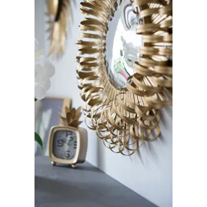 Sunburst Design Wall Mirror Decorative For Entryway, Modern Living Room - Golden