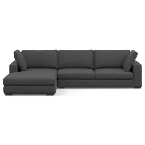 Charlie - Deep Seater Left Sectional Sofa - Pebble Gray