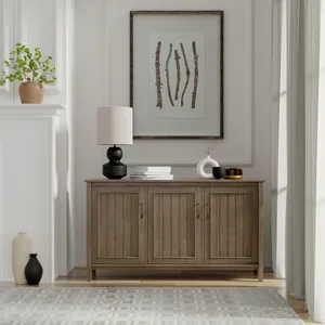 Lev - Wide Storage Cabinet - Smoky Brown