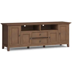Amherst - 72\" Wide TV Media Stand - Rustic Natural Aged Brown