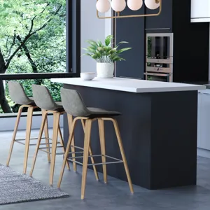 Randolph - Bentwood Counter Height Stool (Set of 2) - Stone Grey / Light Brown