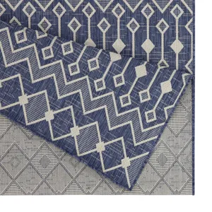 Sunshine - 2\'7\" X 7\'3\" Indoor / Outdoor, Polypropylene Area Rug - Blue