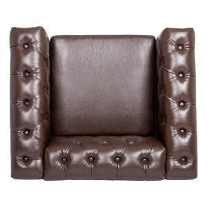 1 Seater Sofa For Living Room - Brown PU