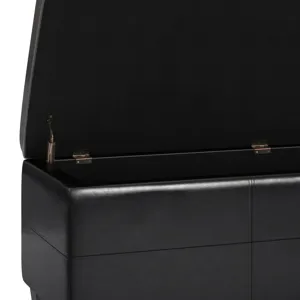 Afton - Storage Ottoman Bench - Midnight Black