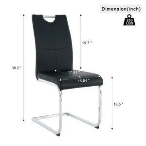 Modern Dining Chairs With Faux Leather Padded Seat Dining Living Room Chairs Upholstered Chair With 