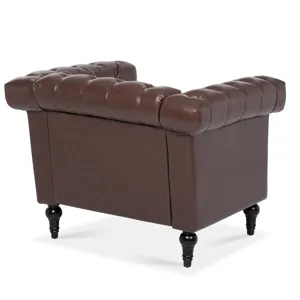 1 Seater Sofa For Living Room - Brown PU