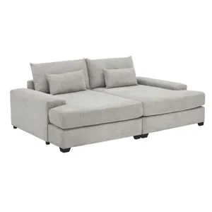 Jaylee - Light Gray Fabric 88\" Wide Oversized Sleeper Sofa