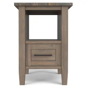Ela - Narrow End Table - Smoky Brown