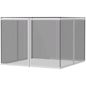 Outsunny - 10\' x 13\' Replacement Mesh Sidewall Netting For Patio Gazebos And Canopy Tents With Zip