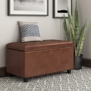 Cosmopolitan - Storage Ottoman - Distressed Saddle Brown
