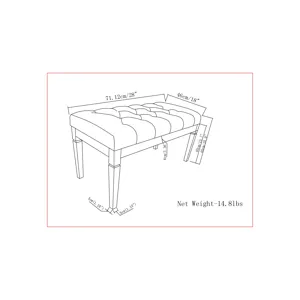 Waverly - Small Tufted Ottoman Bench - Natural