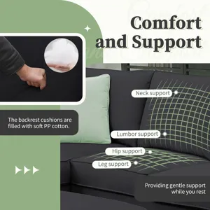 Sectional Sofa Couches Living Room Sets, 7 Seats Modular Sectional Sofa With Ottoman, L Shape Fabric