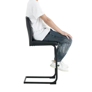 PU Chair Barstool Dining Counter Height Chair (Set of 2) - Black