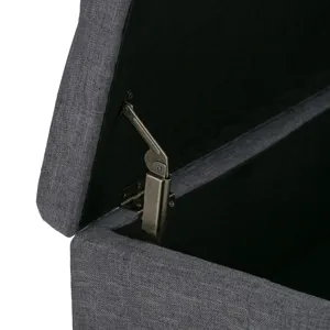 Dover - Square Coffee Table Storage Ottoman - Slate Grey