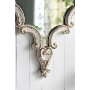 Artistic Diamond Scrollwork Mirror, Home Accent Mirror For Living Room, Entryway - Antique White