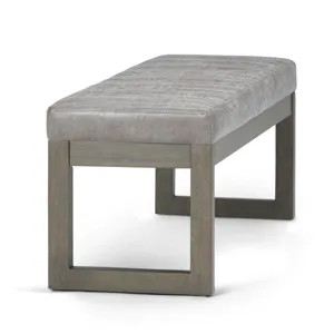Casey - Ottoman Bench - Distressed Grey Taupe