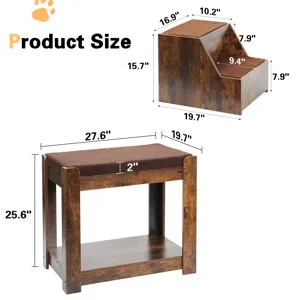 Pet Bunk Bed With Removable Step For Dogs And Cats, Multi-Level Bed Window Perch Seat Platform With 