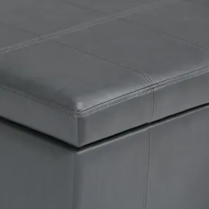 Amelia - Storage Ottoman Bench - Stone Grey