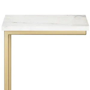 Skyler - C Side Table with Marble Top - Marble Top / Gold
