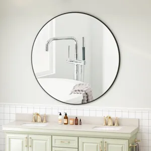 Wall Mirror Circular Mirror Metal Framed Mirror Round Vanity Mirror Dressing Mirror, For Bathroom, L