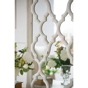 Distressed Floor Mirror, Full Body Mirror For Bathroom Bedroom Living Room - White