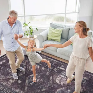 9\' x 12\' Area Rug, Washable Rug, Low-Pile, Non-Slip, Non-Shedding, Foldable, Kid & Pet Friendly Ar