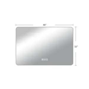 48\" Bathroom Mirror With LED Lights Front And Backlit, Anti-Fog Lighted Vanity Mirrors For Wall Mou
