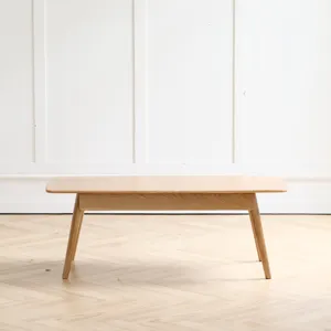 Low Table, Coffee Table With Storage Shelf - Natural