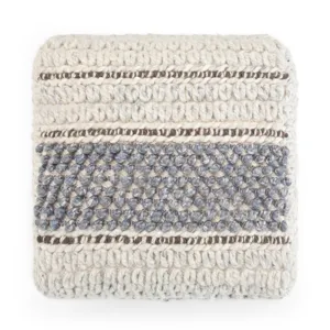 Grady - Square Pouf - Blue / Natural