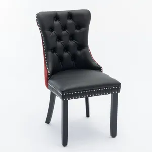 Nikki - Modern, High-End Tufted Solid Wood Contemporary PU And Velvet Upholstered Dining Chair With 