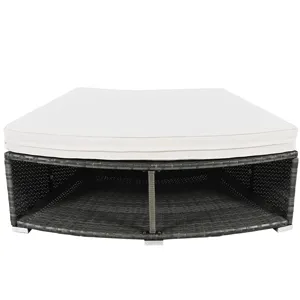 Outdoor Patio Furniture Luxury Circular Sofa Set Rattan Wicker Sectional Sofa Lounge Set With Temper