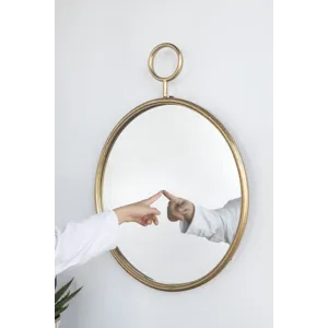 Circle Wall Mirror With Metal Frame, Accent Mirror For Living Room, Entryway, Office - Gold