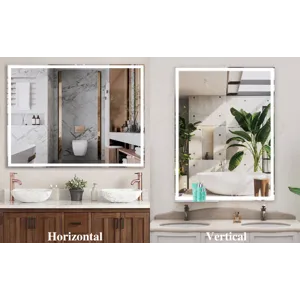 LED Bathroom Vanity Mirror Wall Mounted, Adjustable White / Warm / Natural Lights Anti-Fog Touch Swi