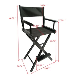 Casual Home Director\'s Chair, Foldable Style, Suitable For Adults (Set of 2) - Black