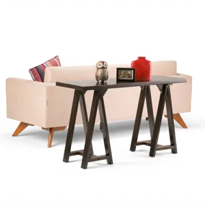 Sawhorse - Console Sofa Table - Dark Chestnut Brown