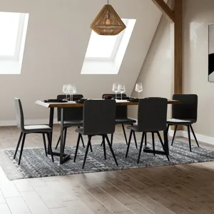 Watkins - Dining Table with Inverted Metal Base - Light Brown