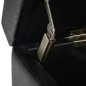 Avalon - Storage Ottoman Bench - Distressed Black