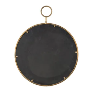 Circle Wall Mirror With Iron Frame, Accent Mirror For Living Room, Entryway, Office - Gold