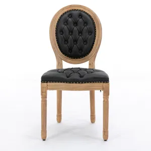 French Style Solid Wood Frame Antique Painting, Hand-Pulled Buckle Decoration PU Artificial Leather 