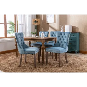 Nikki - Modern, High-End Tufted Solid Wood Contemporary Velvet Upholstered Dining Chair With Wood Le