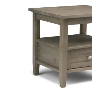 Warm Shaker - End Table - Distressed Grey