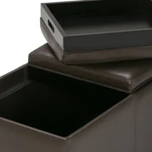 Avalon - Storage Ottoman - Chocolate Brown
