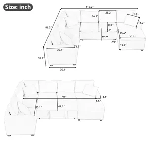 Sectional Sofa Pull-Out Sofa Bed Sleeper With A Storage Ottoman, Three Pillows And Charging Devices 
