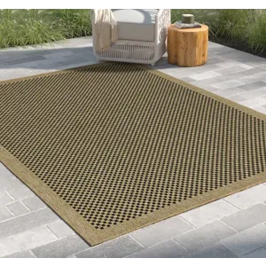 Earth - 7\'10\" X 10\'3\" Indoor / Outdoor Area Rug Polypropylene - Jute / Black