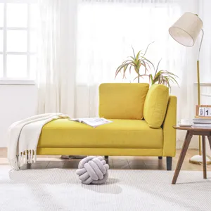 Mid-Century Modern Fabric Corner Lounge Chair, Upholstered Indoor Chaise Lounge For Bedroom, Office,