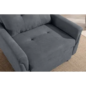 Hannah - Woven Convertible Armchair - Dark Gray