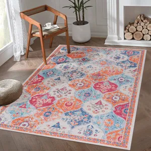 9\' x 12\' Area Rug, Washable Rug, Low-Pile, Non-Slip, Non-Shedding, Foldable, Kid & Pet Friendly Ar