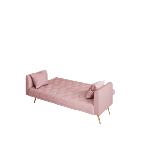 Convertible Double Folding Living Room Sofa Bed - Pink