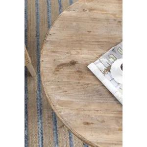 Antique Round Wood Table - Antique White / Gray