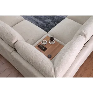 Celine - Chenille Fabric Corner Sectional Sofa With Right-Facing Chaise, Cupholders, And Charging Po